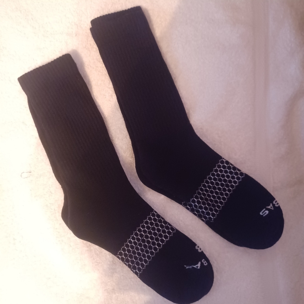 2 Pairs Bombas Womens Calf Socks in Black Size M BNWOT